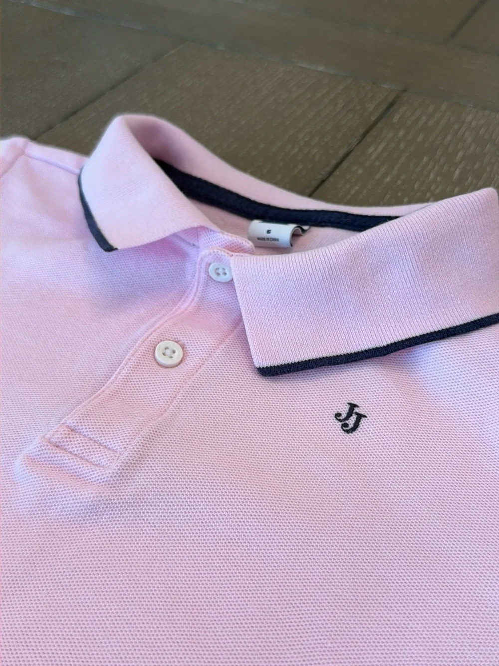 Janie and Jack Boys’ Preppy Short-Sleeve Pink Pique Polo Shirt • Size 6 (S)